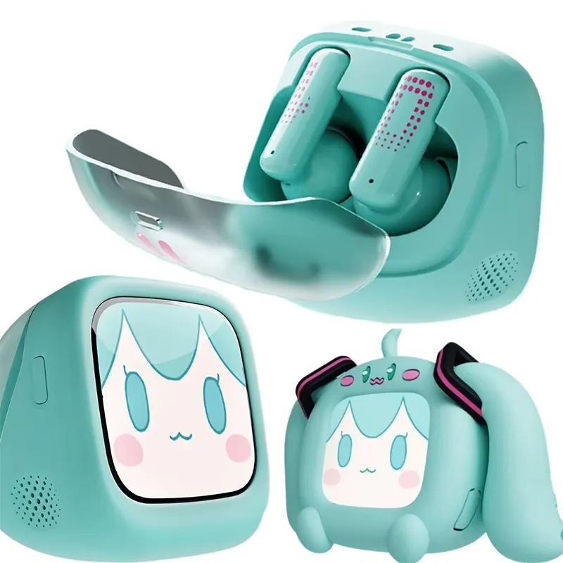 Cute Cartoon Wireless Bluetooth Earbuds with LCD Display Case